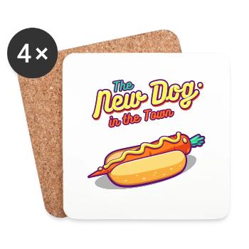 The New Dog in the Town - Coasters (set of 4) - white - Front