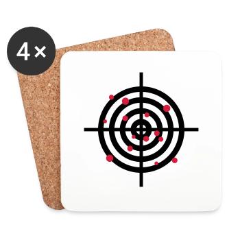 zielscheibe_mit_einschussloechern_2c - Coasters (set of 4) - white - Front