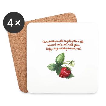 Strawberries- Erdbeeren - Untersetzer (4er-Set) - Weiß - Vorne