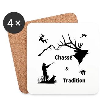 chasse - Dessous de verre (lot de 4) - blanc - Devant