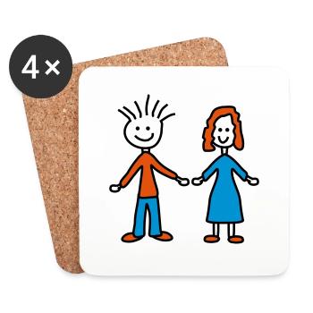 couple - Coasters (set of 4) - white - Front