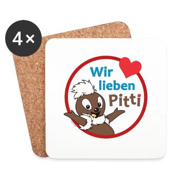 Pittiplatsch Wir lieben Pitti - Untersetzer (4er-Set) - Weiß - Vorne