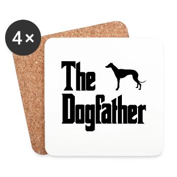 The Dog Father - Whippet, dog, whippet, dog lover - Coasters (set of 4) - white - Front