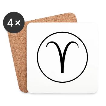 Aries zodiac sign! - Coasters (set of 4) - white - Front