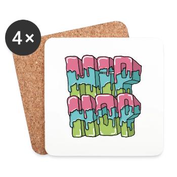 Hip hop Line - Dessous de verre (lot de 4) - blanc - Devant
