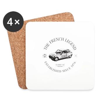  R5 FRENCH CAR - Dessous de verre (lot de 4) - blanc - Devant