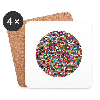 Earth - Dessous de verre (lot de 4) - blanc - Devant