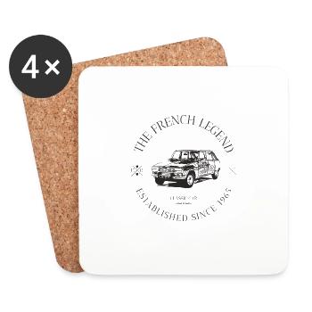  R16 FRENCH CAR - Dessous de verre (lot de 4) - blanc - Devant