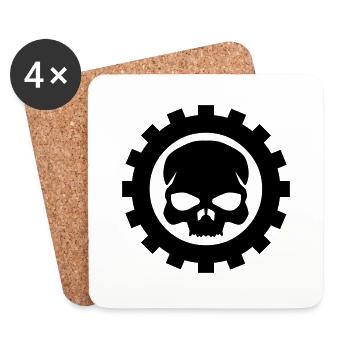 skull - Dessous de verre (lot de 4) - blanc - Devant