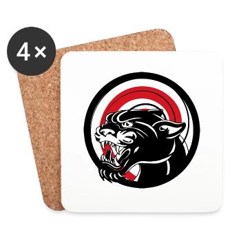 Animal black scratches - Coasters (set of 4) - white - Front
