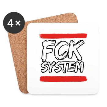 FCK SYSTEM - Untersetzer (4er-Set) - Weiß - Vorne