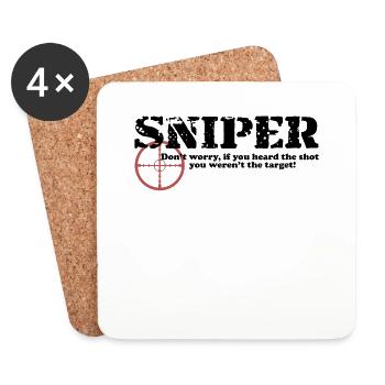 Sniper Hear - Coasters (set of 4) - white - Front