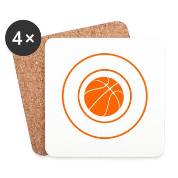 "Je peux pas j'ai basket" - Dessous de verre (lot de 4) - blanc - Devant