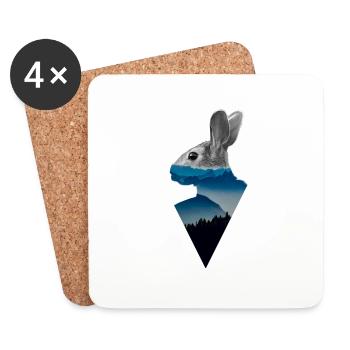 Hase - Untersetzer (4er-Set) - Weiß - Vorne