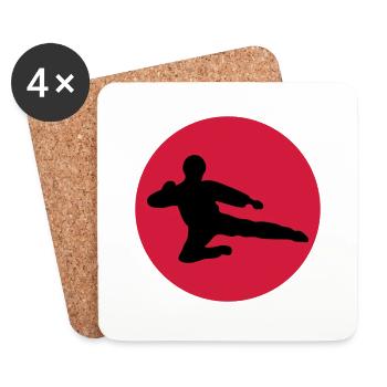 Karate - Untersetzer (4er-Set) - Weiß - Vorne