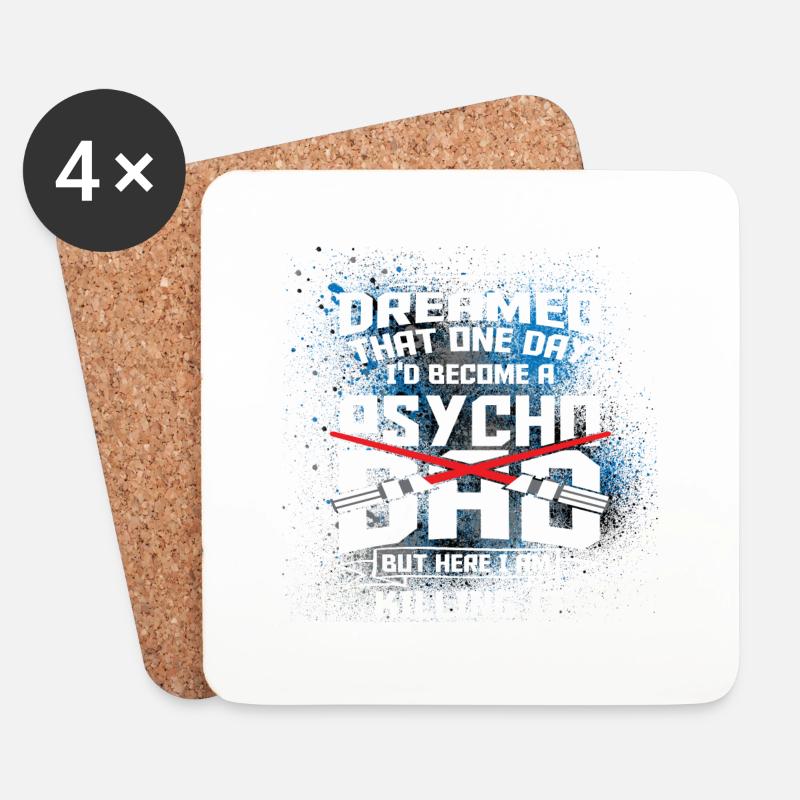 PSYCHO DARTH DAD X2X - Untersetzer (4er-Set) - Weiß