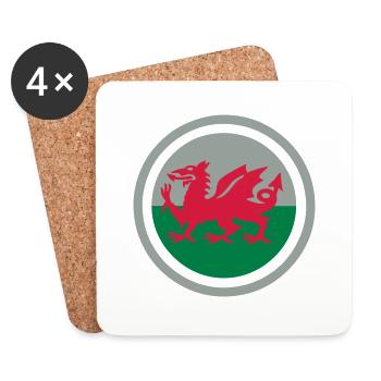 Wales Emblem - Coasters (set of 4) - white - Front
