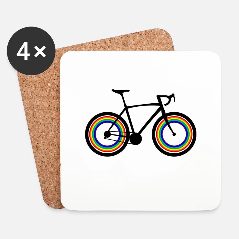 FAHRRAD FAHRER UND SCHWUL! - Untersetzer (4er-Set) - Weiß