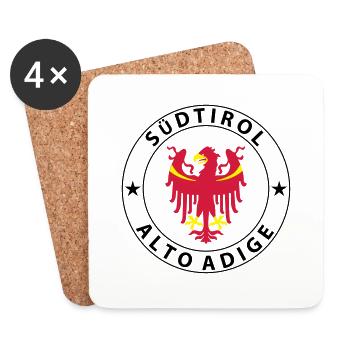 Tyrol du Sud - Dessous de verre (lot de 4) - blanc - Devant