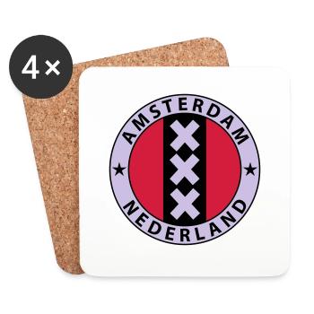 Amsterdam Wappen - Dessous de verre (lot de 4) - blanc - Devant