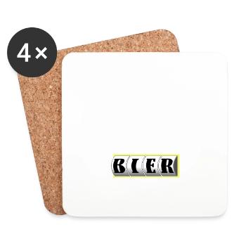 Aron und Bier - Untersetzer (4er-Set) - Weiß - Vorne