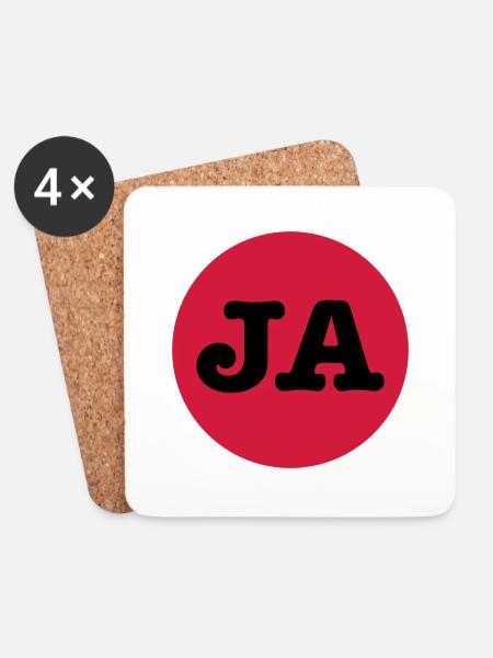 JA - für JA-Sager - Untersetzer (4er-Set) - Weiß