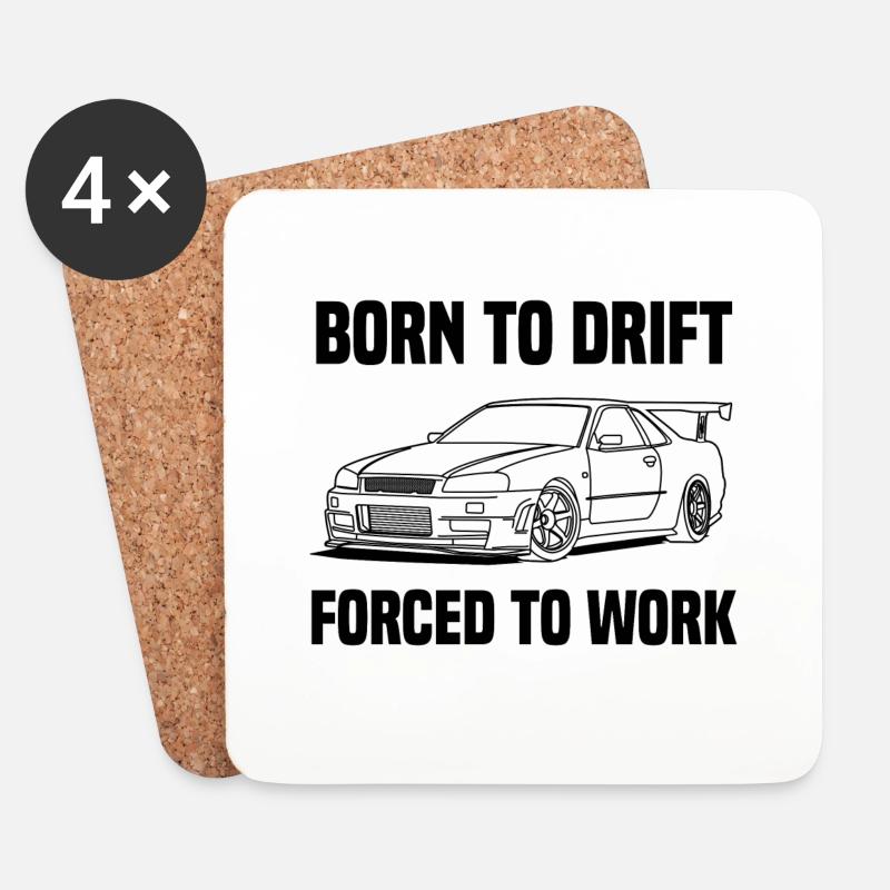 born to drift - Untersetzer (4er-Set) - Weiß
