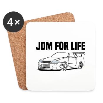 JDM for Life - Untersetzer (4er-Set) - Weiß - Vorne