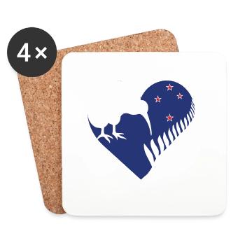 Neuseeland - Nouvelle-Zélande - Dessous de verre (lot de 4) - blanc - Devant