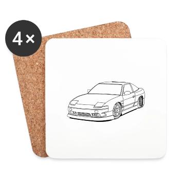 240sx white - Dessous de verre (lot de 4) - blanc - Devant