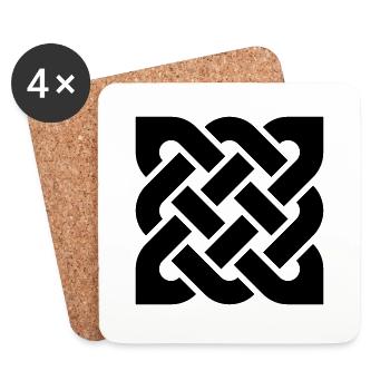 Celtic Square Knot - solid - Coasters (set of 4) - white - Front