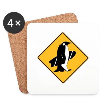 surfing_penguins - Untersetzer (4er-Set) - Weiß - Vorne