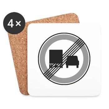 Road Sign truck and car restriction - Coasters (set of 4) - white - Front
