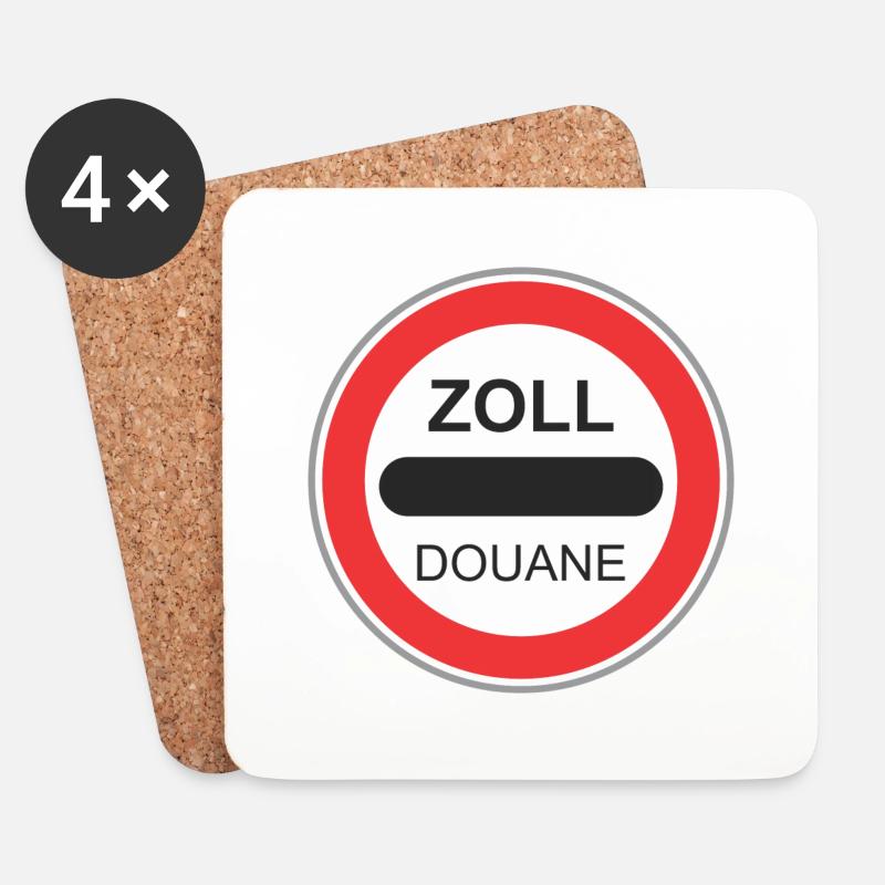 Verkehrsschild zoll douane - Untersetzer (4er-Set) - Weiß