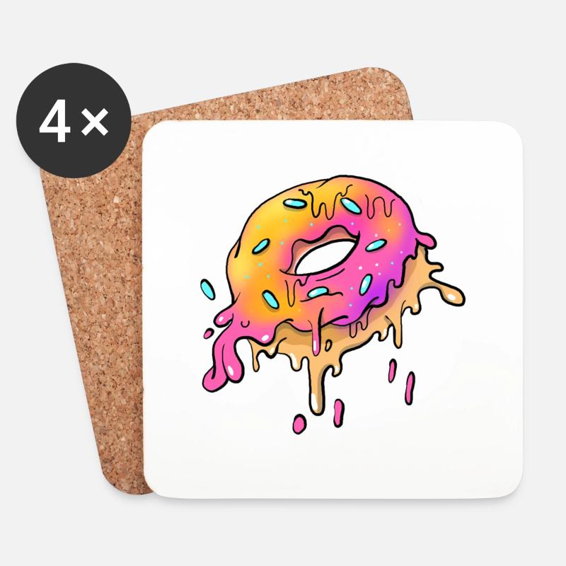Grime Donut - Untersetzer (4er-Set) - Weiß