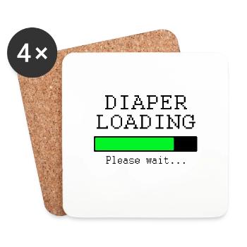 diaper loading! please wait... - Untersetzer (4er-Set) - Weiß - Vorne