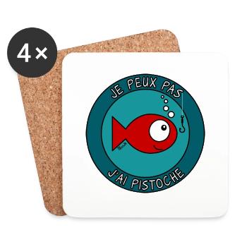 Je Peux Pas J'ai Pistoche - Dessous de verre (lot de 4) - blanc - Devant