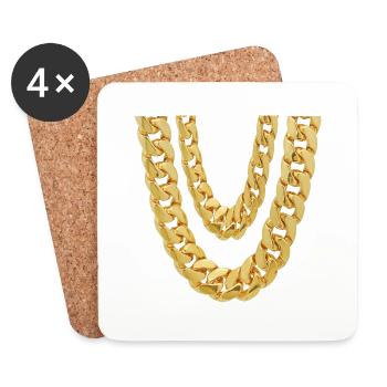 My double gold chain - Coasters (set of 4) - white - Front