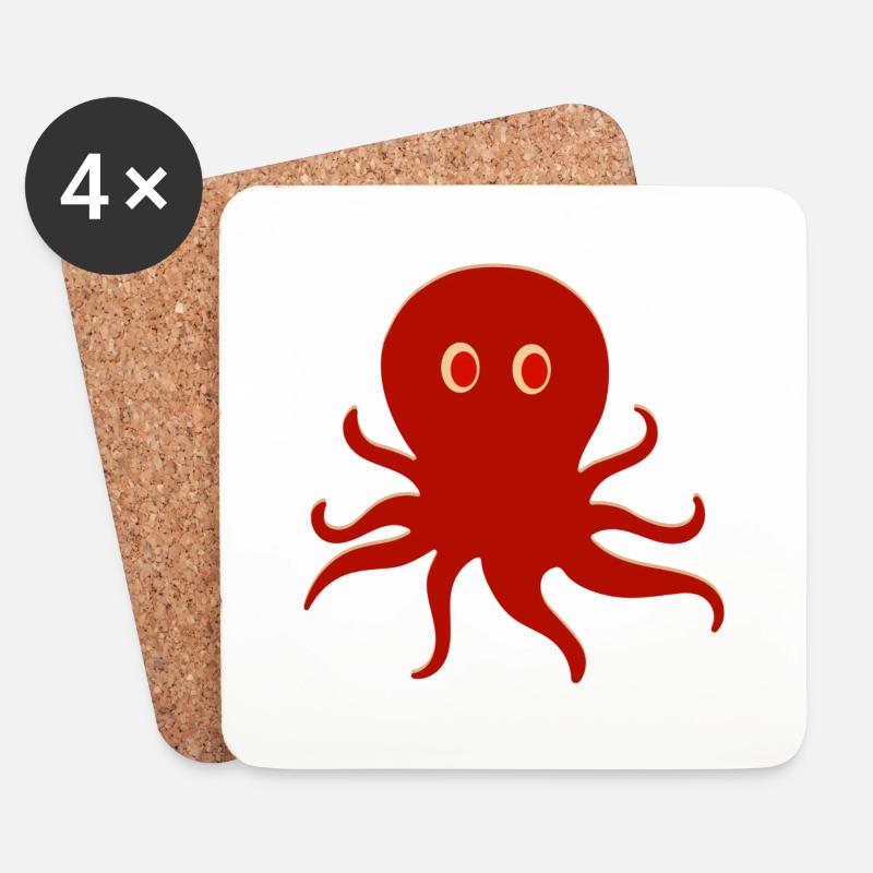 Pirate octopus - Untersetzer (4er-Set) - Weiß