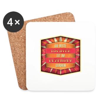 Geschenk für TOCHTER geboren im DEZEMBER - Untersetzer (4er-Set) - Weiß - Vorne