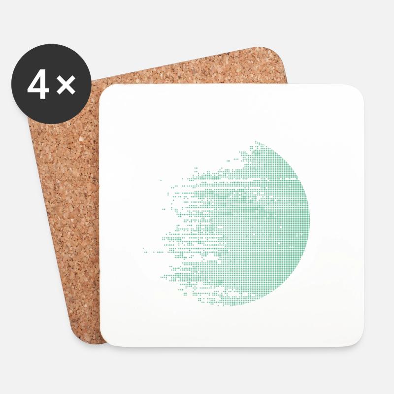 digitaler Kreis - Untersetzer (4er-Set) - Weiß