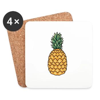 Ananas - Untersetzer (4er-Set) - Weiß - Vorne