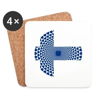 Finland Finnland Suomi Love HERZ Mandala - Untersetzer (4er-Set) - Weiß - Vorne
