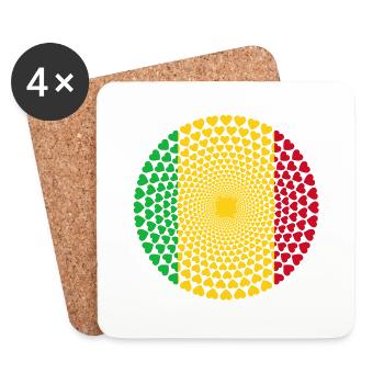 AMOUR COEUR MANDALA MALI - Dessous de verre (lot de 4) - blanc - Devant