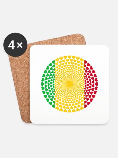 MALI LOVE HERZ MANDALA - Untersetzer (4er-Set) - Weiß