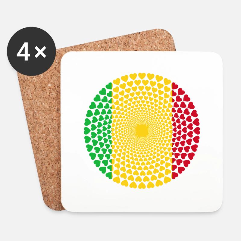 MALI LOVE HERZ MANDALA - Untersetzer (4er-Set) - Weiß
