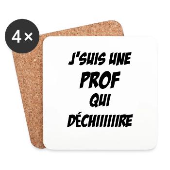 prof-femme - Dessous de verre (lot de 4) - blanc - Devant