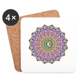 Mandala - Untersetzer (4er-Set) - Weiß - Vorne