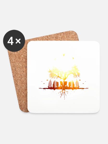 sunshinetown - Coasters (set of 4) - white