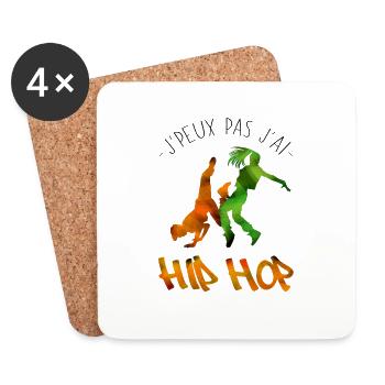 J'peux pas j'ai Hip Hop - Dessous de verre (lot de 4) - blanc - Devant